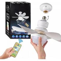 Super Ventilador De Teto 30w Com Lâmpada Led Controle Para Bocal E27 Pás Branco