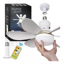 Super Ventilador De Teto Com 3 Tom Luz 60w Bocal E27 C/ Controle