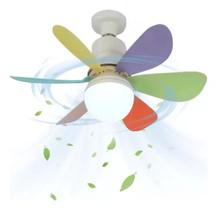 Super Ventilador De Teto Lâmpada Led Controle Bocal E27 Potente Pás- ARCO IRIS