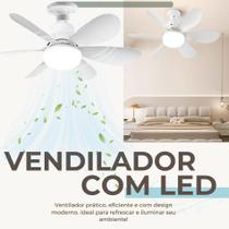 Super Ventilador Teto 3 Tom Luz 60W Bocal E27 Controle