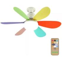 Super Ventilador Teto Bocal E27 Luminária Led Mais Controle