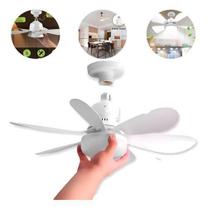 Super Ventilador Teto Bocal E27 Luminária Led Mais Controle