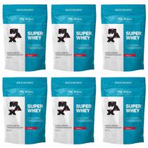 Super Whey Protein 900g Morango Refil - 6 unidades - Max Titanium