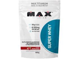 Super Whey Protein Max Titanium Refil Morango 900g