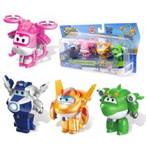 Super Wings Transform-a-Bot - Pacote com 4 Brinquedos para Crianças (3-5 anos)