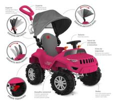 Superjipe Reclinável Capota Passeio Pedal (pink) Bandeirante Rosa