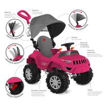 Superjipe reclinável com capota passeio & pedal (pink) - bandeirante - Bandeirante