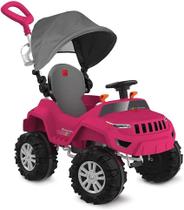 Superjipe Reclinável Com Capota Passeio & Pedal (Pink) - Bandeirante Superjipe Reclinável Com Capota Passeio & Pedal (Pink) - Bandeirante