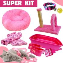 SuperKit Caminha Nuvem + Caixa Areia + Arranhador e mais Rosa LD Pet