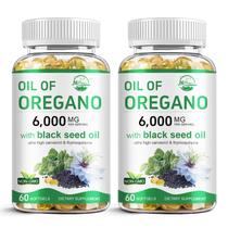 Suplemente o óleo de orégano da Nature's Live Oil com óleo de semente preta (60 cápsulas gelatinosas)
