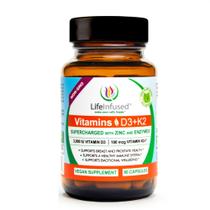 Suplemente Vitamina D3 + K2 com infusão de vida com zinco 90 cápsulas