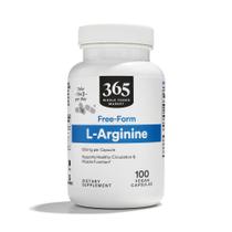 Suplemento 365 da Whole Foods Market L Arginina 500 mg 100 cápsulas
