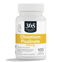 Suplemento 365 da Whole Foods Market Picolinato de Cromo 200mcg