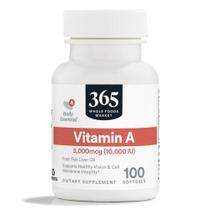 Suplemento 365 da Whole Foods Market Vitamina A 10K UI 100 cápsulas gelatinosas