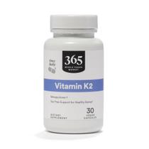 Suplemento 365 da Whole Foods Market Vitamina K2 30 cápsulas Suplemento 365 da Whole Foods Market Vitamina K2 30 cápsulas