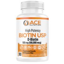 Suplemento ACE NUTRITION Biotina de alta potência 100mg 90 cápsulas Suplemento ACE NUTRITION Biotina de alta potência 100mg 90 cápsulas