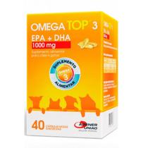 Suplemento Agener Ômega Top 3 para Cães e Gatos com 40 Capsulas - 1000 mg - AGENER UNIAO