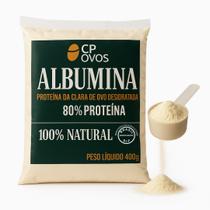 Suplemento Albumina Pura 400g CP Ovos 80 Proteína Clara de Ovo em Pó Para Ganho de Massa Muscular e Recuperação