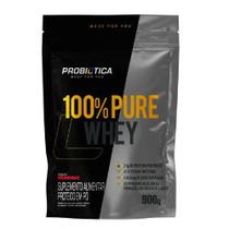 Suplemento Alimentar 100% Pure Whey Refil 900g Probiótica Sabor Morango