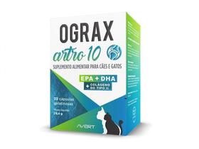 Suplemento Alimentar Avert Ograx Artro 10 para Cães e Gatos - 30 Cápsulas
