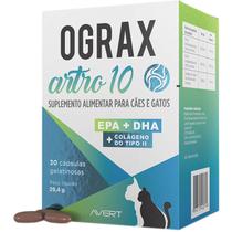 Suplemento Alimentar Avert Ograx Artro 10 para Cães e Gatos - 30 Cápsulas Suplemento Alimentar Avert Ograx Artro 10 para Cães e Gatos - 30 Cápsulas