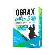 Suplemento Alimentar Avert Ograx Artro 5 para Gatos - 30 Cápsulas