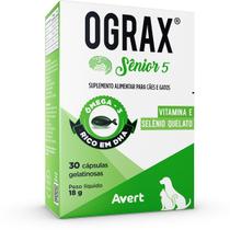 Suplemento Alimentar Avert Ograx Sênior 5 para Cães e Gatos - Embalagem com 30 Cápsulas