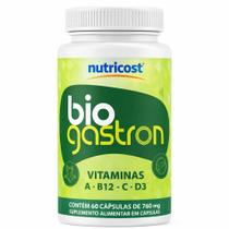 Suplemento Alimentar Biogastron com Vitaminas A, B12, C e D3 Auxilio Digestivo 60 Cápsulas de 760mg