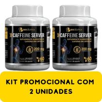 Suplemento Alimentar de Cafeína Biocêutica Caffeine Server Pote 60 Cápsulas Kit Promocional 2 Unidades