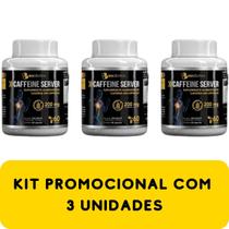 Suplemento Alimentar de Cafeína Biocêutica Caffeine Server Pote 60 Cápsulas Kit Promocional 3 Unidades