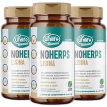 Suplemento Alimentar de Lisina NOHERPS 90 Comp. de 100mg Kit com 3 - Unilife