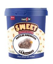 suplemento alimentar de Pasta de Amendoim Sweet Power1One 500g Cajuzinho, zero adição de açucar, indicada para dietas de ganho de massa muscular