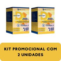 Suplemento Alimentar de Vitaminas D Biocêutica Fisiofort D 2000ui Pote 60 Cápsulas 2 Unidades