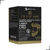Suplemento Alimentar de Vitaminas e Minerais Biocêutica Fisiofort Hair Cabelo, Barba e Pele Pote 60 Cápsulas