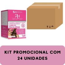 Suplemento Alimentar de Vitaminas e Minerais Biocêutica Relive Hair Cabelos Pele Unhas Pote 60 Cápsulas Kit 24 Unidades