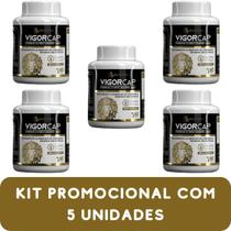 Suplemento Alimentar de Vitaminas e Minerais Biocêutica Vigorcap Pote 60 Cápsulas Kit Promocional 5 Unidades