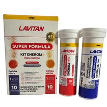 Suplemento Alimentar Efervescentes Kit Energia Física e Mental Super Fórmula Lavitan Cimed Com 10 comprimidos cada