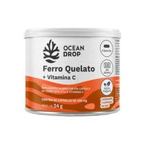 Suplemento Alimentar Ferro Quelato + Vitamina C 60 Cápsulas 400mg 100% Vegano Ocen Drop - Ocean Drop