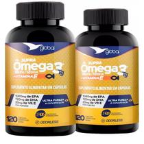 Suplemento Alimentar Kit 2 Supra Ômega 3 Tg 18 Epa 12 Dha Vit E Global 120 Cáp