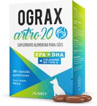Suplemento Alimentar Ograx Artro 20 para Cães - 30 cápsulas