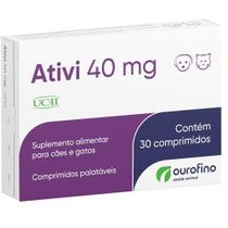 Suplemento Alimentar Ourofino Ativi 40 mg para Cães e Gatos - 30 Comprimidos