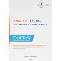 Suplemento Alimentar para Cabelos e Unhas Anacaps Activ+ com 30 cápsulas - DUCRAY