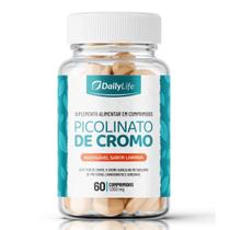 Suplemento Alimentar Picolinato de Cromo 60 Comprimidos com Cálcio Carboidratos e Gorduras, Livre de Glúten