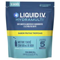 Suplemento Alimentar Pó Frutas Tropicais Liquid I.V. Hydramulti Pouch 256g 16 Unidades