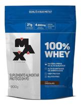 Suplemento Alimentar Proteico em Pó 100% Whey Refil 900G Chocolate Max Titanium