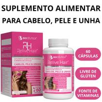 Suplemento Alimentar Relive Hair Para Cabelos, Pele e Unhas!