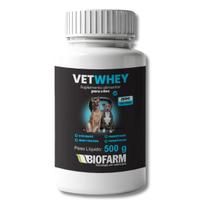 Suplemento Alimentar VETWHEY em Pó com Probiótico Prebiótico e Proteínas para Cães 500g - Biofarm Suplemento Alimentar VETWHEY em Pó com Probiótico Prebiótico e Proteínas para Cães 500g - Biofarm
