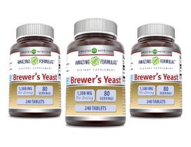 Suplemento Amazing Formulas Brewers Yeast, comprimido de 1500 mg