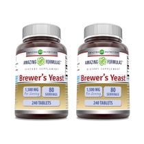 Suplemento Amazing Formulas Brewers Yeast, comprimido de 1500 mg