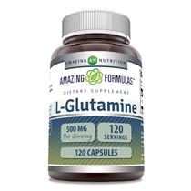 Suplemento Amazing Formulas L-Glutamina 500mg 120 cápsulas